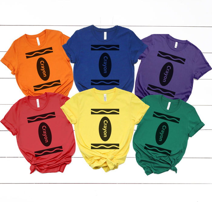 Crayon Costume Graphic Tee, Teacher Halloween Tee,Halloween Costume Shirt, Teacher Graphic Tee, Group Halloween Costume, 