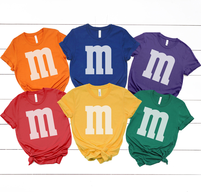 M&M Costume Graphic Tee, Halloween Costume Shirt, Candy Graphic Tee, Group Halloween Costume