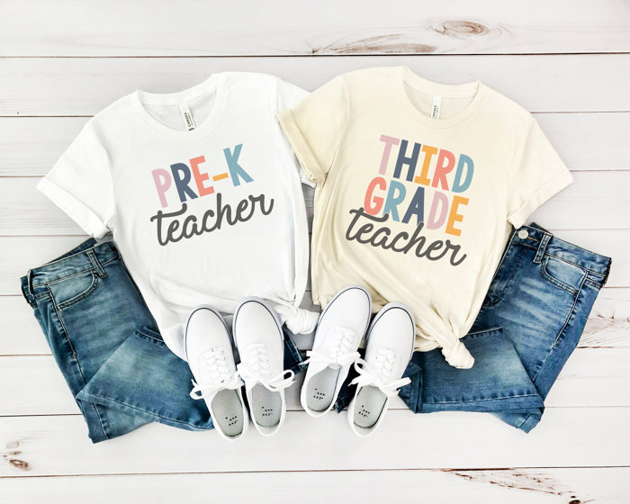 Modern Teacher Graphic Tee, Cute Teacher Shirt, Teacher Grade Shirt, Back to School Shirt, Teacher Appreciation Gift, Hello Teacher Shirt