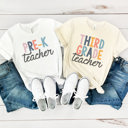  Modern Teacher Graphic Tee, Cute Teacher Shirt, Teacher Grade Shirt, Back to School Shirt, Teacher Appreciation Gift, Hello Teacher Shirt