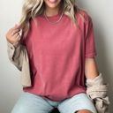 Small Crimson US States Varsity Font Comfort Colors Tee, America States Shirt, Home State Tee