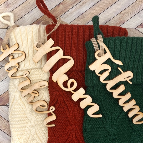 Personalized Wood Stocking Tag