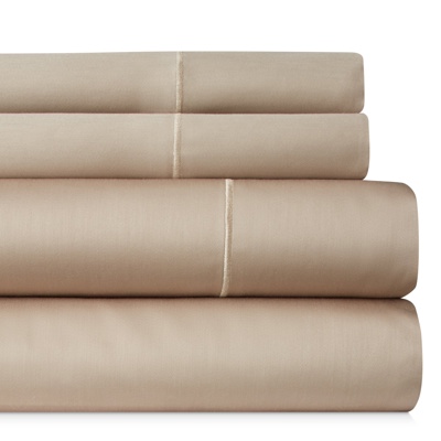 Bibb Home 1000TC Egyptian Cotton Rich 4-Piece Sheet Set