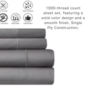 King White Bibb Home 1000TC Egyptian Cotton Rich 4-Piece Sheet Set