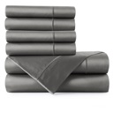King Charcoal Bibb Home 1000TC Egyptian Cotton Rich 6-Piece Sheet Set