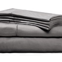 King Charcoal Bibb Home 1000TC Egyptian Cotton Rich 6-Piece Sheet Set
