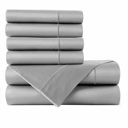 King Silver Bibb Home 1000TC Egyptian Cotton Rich 6-Piece Sheet Set