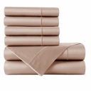 King Taupe Bibb Home 1000TC Egyptian Cotton Rich 6-Piece Sheet Set