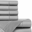 Queen Silver Bibb Home 1000TC Egyptian Cotton Rich 6-Piece Sheet Set