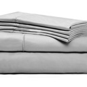 Queen Silver Bibb Home 1000TC Egyptian Cotton Rich 6-Piece Sheet Set