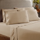 Queen Taupe Bibb Home 1000TC Egyptian Cotton Rich 6-Piece Sheet Set