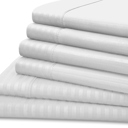 Twin White Hotel New York Dobby Stripe Embossed 6-Piece Sheet Set