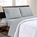 Full/Double Grey Stripes Bibb Home Egyptian Luxury 1800 Count Printed 4 Piece Sheet Set