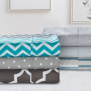 Full/Double Grey Trellis Bibb Home Egyptian Luxury 1800 Count Printed 4 Piece Sheet Set