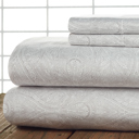 Full/Double Mini Paisley Bibb Home Egyptian Luxury 1800 Count Printed 4 Piece Sheet Set