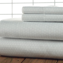 Full/Double Silver Diamonds Bibb Home Egyptian Luxury 1800 Count Printed 4 Piece Sheet Set