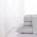 Full/Double Silver Diamonds Bibb Home Egyptian Luxury 1800 Count Printed 4 Piece Sheet Set