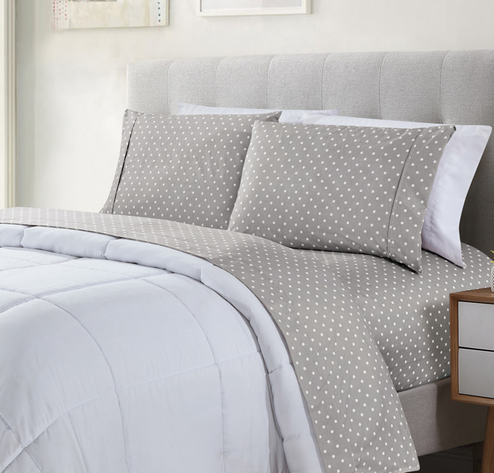 Bibb Home Egyptian Luxury 1800 Count Printed 4 Piece Sheet Set