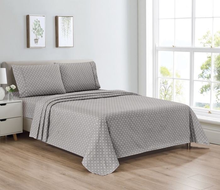 Bibb Home Egyptian Luxury 1800 Count Printed 4 Piece Sheet Set