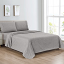 Queen Gray Polka Dots Bibb Home Egyptian Luxury 1800 Count Printed 4 Piece Sheet Set