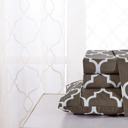 Queen Grey Trellis Bibb Home Egyptian Luxury 1800 Count Printed 4 Piece Sheet Set