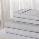 Queen Silver Diamonds Bibb Home Egyptian Luxury 1800 Count Printed 4 Piece Sheet Set