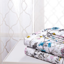 Twin Elegant Floral Bibb Home Egyptian Luxury 1800 Count Printed 4 Piece Sheet Set