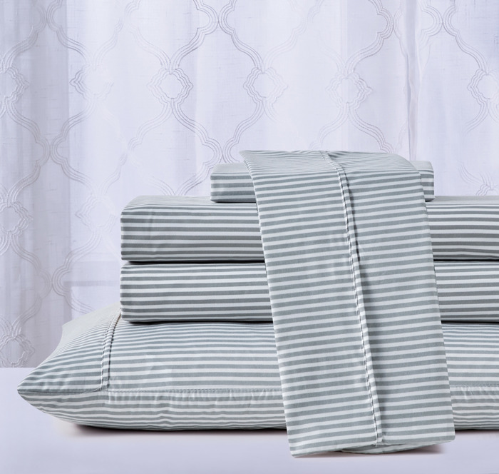 Bibb Home Egyptian Luxury 1800 Count Printed 4 Piece Sheet Set