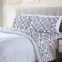 Twin Lilac Medallion Bibb Home Egyptian Luxury 1800 Count Printed 4 Piece Sheet Set