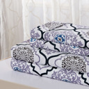 Twin Lilac Medallion Bibb Home Egyptian Luxury 1800 Count Printed 4 Piece Sheet Set