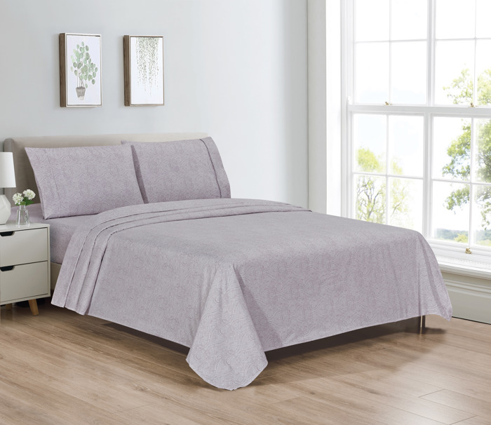 Bibb Home Egyptian Luxury 1800 Count Printed 4 Piece Sheet Set