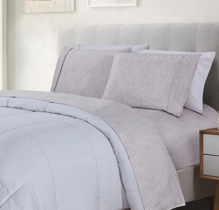 Bibb Home Egyptian Luxury 1800 Count Printed 4 Piece Sheet Set