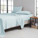 Twin XL Aqua Bamboo 1800 Thread Count 4 Piece Luxury Solid Sheet Set