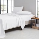 Twin XL White Bamboo 1800 Thread Count 4 Piece Luxury Solid Sheet Set