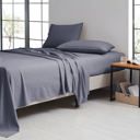 Full/Double Grey Bamboo 1800 Thread Count 4 Piece Luxury Solid Sheet Set