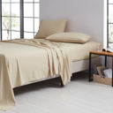 Full/Double Ivory Bamboo 1800 Thread Count 4 Piece Luxury Solid Sheet Set