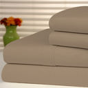 Full/Double Taupe Bamboo 1800 Thread Count 4 Piece Luxury Solid Sheet Set