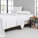 King White Bamboo 1800 Thread Count 4 Piece Luxury Solid Sheet Set