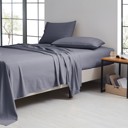 Twin XL Grey Bamboo 1800 Thread Count 4 Piece Luxury Solid Sheet Set