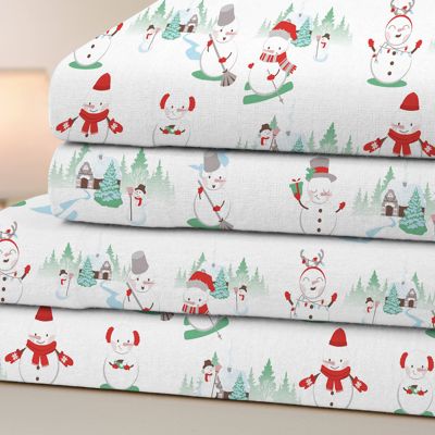 Bibb Home Printed Flannel 4 Piece Sheet Set