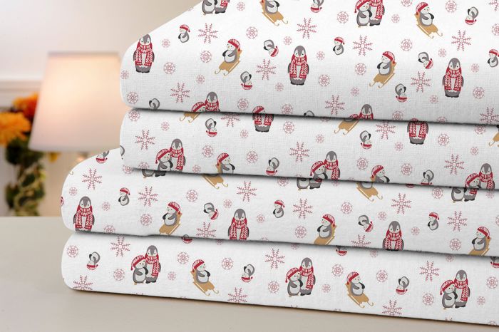 Bibb Home Printed Flannel 4 Piece Sheet Set