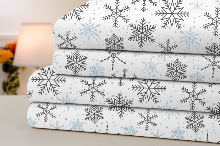 Bibb Home Printed Flannel 4 Piece Sheet Set