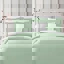 Full/Double Sage Bibb Home 3-Piece Heavyweight Flannel Duvet Cover Set