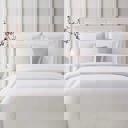 Full/Double White Bibb Home 3-Piece Heavyweight Flannel Duvet Cover Set