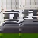 Twin Grey Bibb Home 3-Piece Heavyweight Flannel Duvet Cover Set
