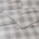 Twin Grey Plaid Bibb Home 3-Piece Heavyweight Flannel Duvet Cover Set