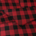 Twin Red Check Bibb Home 3-Piece Heavyweight Flannel Duvet Cover Set