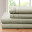 Full/Double 3 Line - Sage Bamboo 4 Piece Luxury 3 Line Embroidered Sheet Set