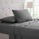 King 3 Line - Grey Bamboo 4 Piece Luxury 3 Line Embroidered Sheet Set