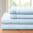 Twin XL 3 Line - Aqua Bamboo 4 Piece Luxury 3 Line Embroidered Sheet Set